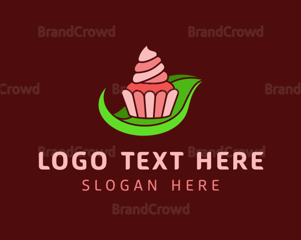 Sweet Cupcake Leaf Logo