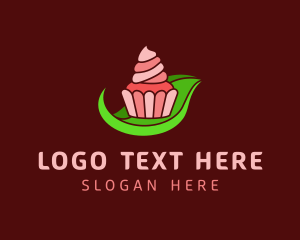 Bake - Sweet Cupcake Leaf logo design