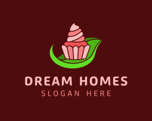 Sweet Cupcake Leaf Logo
