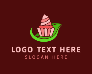 Sweet Cupcake Leaf Logo