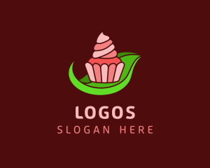 Dessert - Sweet Cupcake Leaf logo design