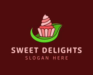 Sweet Cupcake Leaf logo design