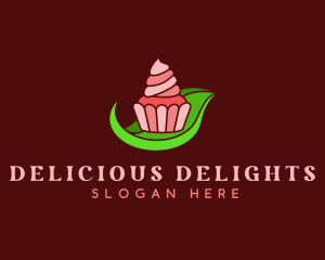 Sweet Cupcake Leaf logo design