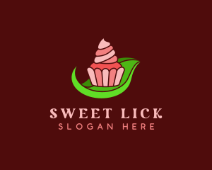 Sweet Cupcake Leaf logo design