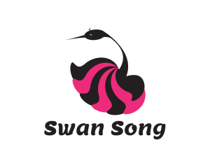 Floral Swan Bird logo design