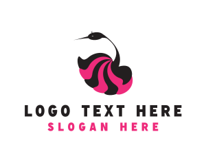 Floral Swan Bird Logo