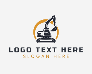 Digger - Backhoe Construction Excavator logo design