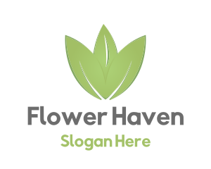 Green Tulip Flower logo design