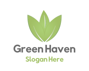 Green Tulip Flower logo design