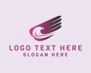 Negative Space - Eagle Wing Animal logo design