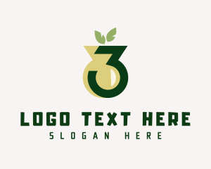 Environmental - Number 3 Plant Vase logo design