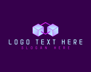 Sci Fi - Interlinked Tech Cube logo design