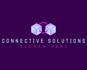 Interlinked Tech Cube logo design