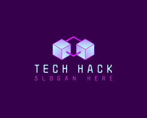 Interlinked Tech Cube logo design