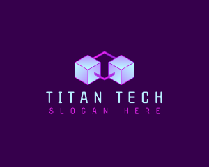 Interlinked Tech Cube logo design