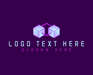 Block - Interlinked Tech Cube logo design