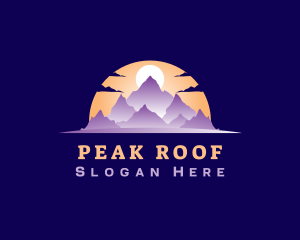 Mountain Peak Sunset logo design