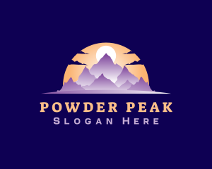 Mountain Peak Sunset logo design