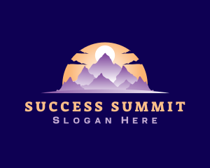 Mountain Peak Sunset logo design