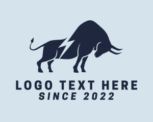 Cow - Thunderbolt Bull Ranch logo design