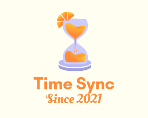 Orange Juice Hourglass logo design