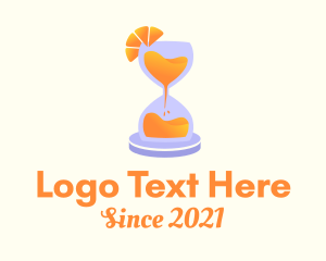 Timer - Orange Juice Hourglass logo design