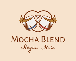 Mocha - Love Cafe Drinks logo design