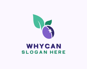 Organic Plum Fruit Logo