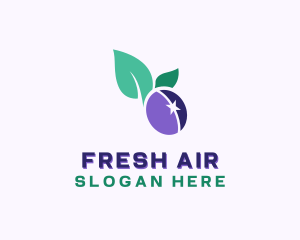 Organic Plum Fruit logo design