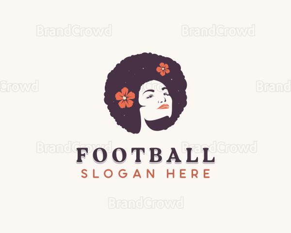 Floral Afro Woman Logo