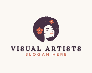 Floral Afro Woman Logo