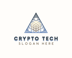 Technology Pyramid Cube logo design