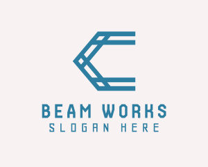 Beam - Blue Truss Letter C logo design
