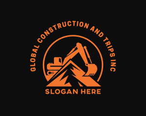 Excavation - Industrial Mountain Machinery logo design