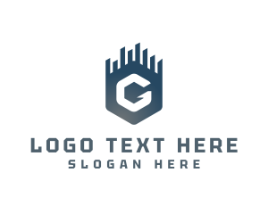 Blue Hexagon - Skyline Developer Letter G logo design