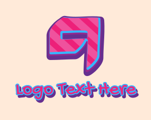 Teenager - Pop Graffiti Number 9 logo design