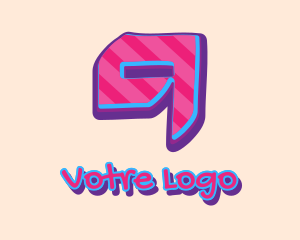 Pop Culture - Pop Graffiti Number 9 logo design