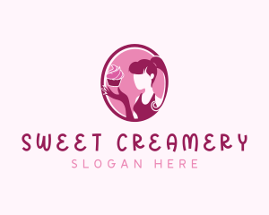 Cupcake Pastry Lady logo design