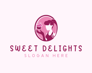 Cupcake Pastry Lady logo design