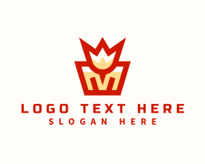 King - King Crown Letter M logo design