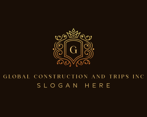 Sophisticated - Royal Crown Shield Line logo design