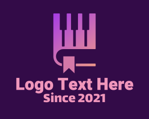 Music Teacher - Piano Keys Book logo design