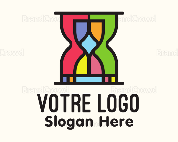 Colorful Hourglass Timer Logo