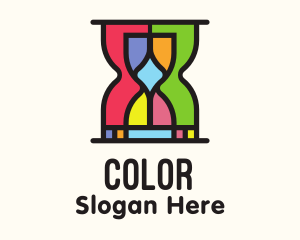 Colorful Hourglass Timer logo design