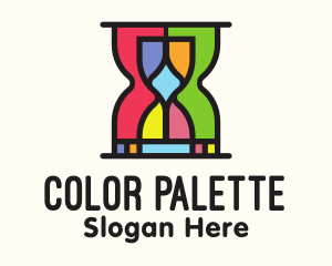 Colorful Hourglass Timer logo design