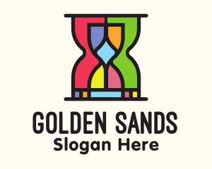 Colorful Hourglass Timer logo design