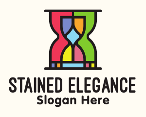 Colorful Hourglass Timer logo design