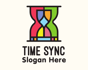 Colorful Hourglass Timer logo design