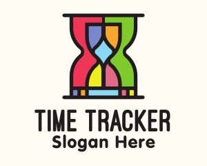 Colorful Hourglass Timer logo design