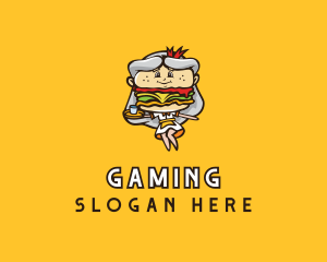 Cartoon - Burger Catering Diner logo design